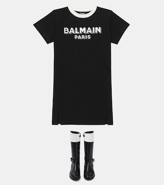 Botas altas de piel | Balmain Kids