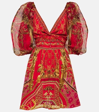 Vestido corto de seda estampado | Camilla