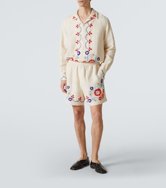 Verzierte Shorts Garden Party aus Leinen | Bode