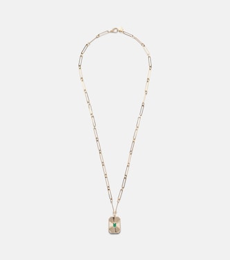 Halskette Radiant Deco aus 18kt Gelbgold mit Diamanten und Smaragd | Shay Jewelry