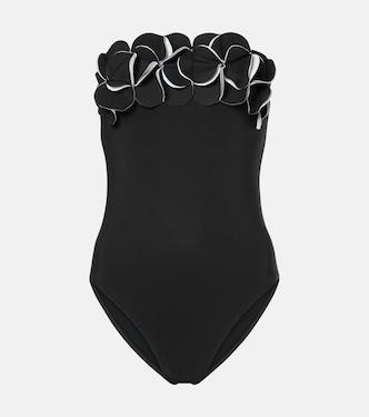 Costume intero a fascia Tera con ricamo | Karla Colletto
