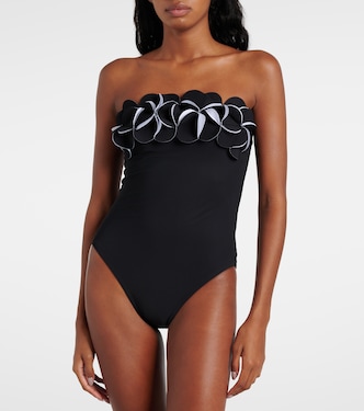 Costume intero a fascia Tera con ricamo | Karla Colletto