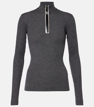 Ribbed-knit wool half-zip sweater | Brunello Cucinelli
