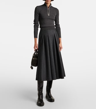 Pullover in maglia di lana a coste | Brunello Cucinelli