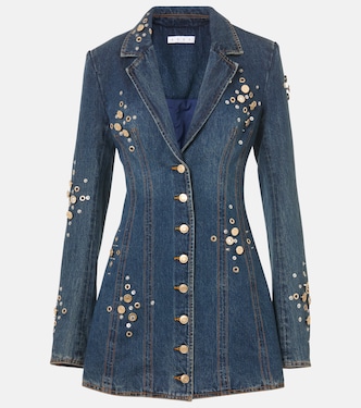 Blazerkleid aus Denim mit Kristallen | Area