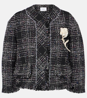 Cropped cotton-blend tweed jacket | Erdem
