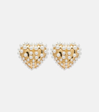 Faux pearl-embellished clip-on earrings | Oscar de la Renta