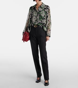 Pantaloni regular in lana e seta | Loewe