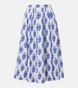 Floral cotton-blend midi skirt | Carolina Herrera