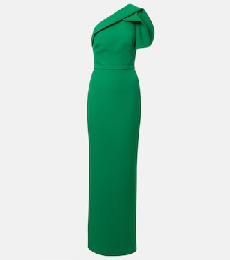 One-shoulder crêpe gown | Safiyaa