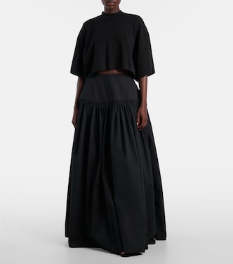 Gathered cotton poplin maxi skirt | Alaïa