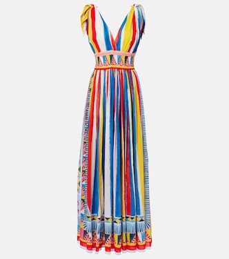 Robe longue rayée en coton | Dolce&Gabbana