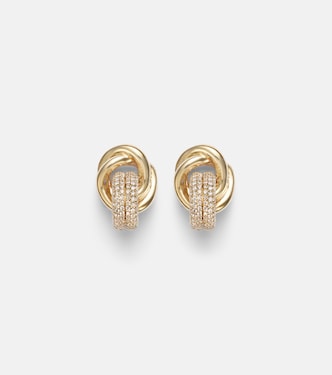 14kt gold earrings with diamonds | Stone and Strand