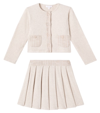 Ribbed-knit cardigan and skirt set | Patachou
