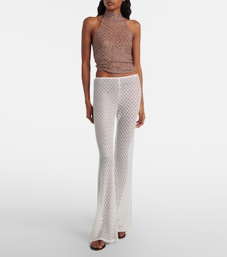 Open-knit lamé halterneck top | Missoni