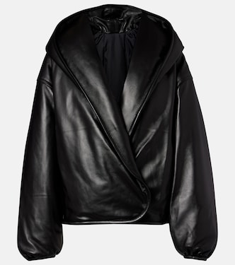 Hooded leather bomber jacket | Alaïa