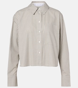 قميص من القطن بمربعات White Label Olive | Proenza Schouler
