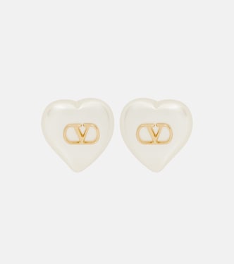 VLogo faux pearl earrings | Valentino