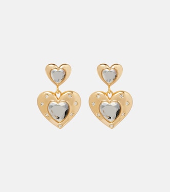 Heart crystal-embellished earrings | Self-Portrait