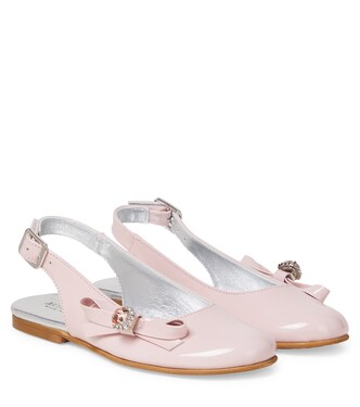 Embellished leather slingback ballet flats | Monnalisa
