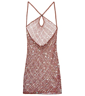Vestido corto de croché con lentejuelas | Coperni