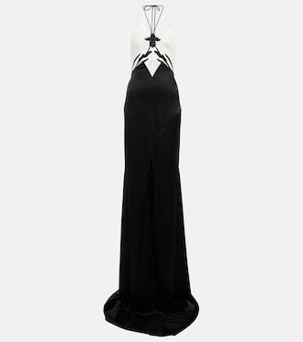 Embellished cady and satin gown | David Koma