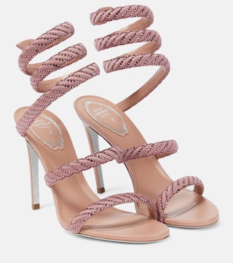 Verzierte Sandalen Cleo aus Satin | Rene Caovilla