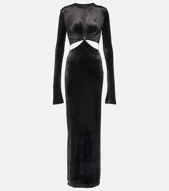 Cutout velvet maxi dress  | Nensi Dojaka