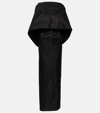 Abito midi in seta con mantella | The Attico