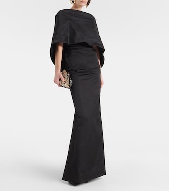 Abito midi in seta con mantella | The Attico