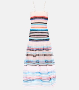 Beaded striped midi dress | Susan Fang
