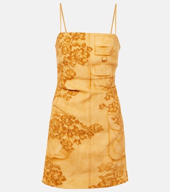 Abito midi in misto lino con stampa | Acne Studios