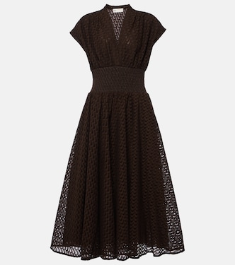 Cotton broderie anglaise midi dress | Tory Burch