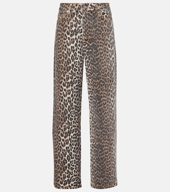 Izey leopard-print straight jeans | Ganni