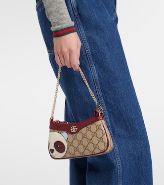 GG Mini panda-appliqué shoulder bag | Gucci