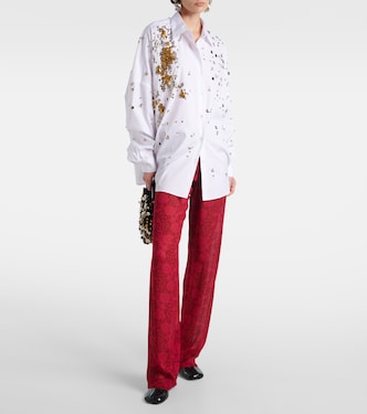 Pantaloni regular in georgette | Dries Van Noten