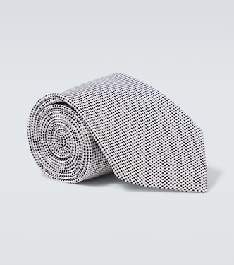 Checked silk tie | Charvet