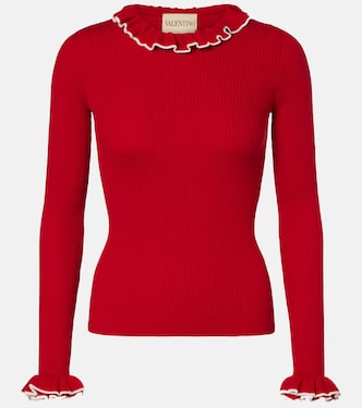 Ruffled virgin wool sweater | Valentino