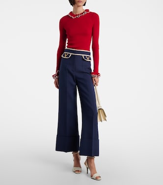 Ruffled virgin wool sweater | Valentino