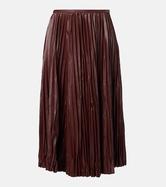 Rosalyn plissé faux leather midi skirt | Proenza Schouler