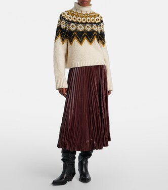 Rosalyn plissé faux leather midi skirt | Proenza Schouler