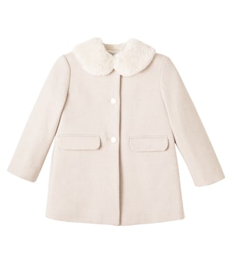 Mantel aus einem Wollgemisch mit Faux Shearling | Bonpoint