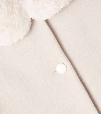 Mantel aus einem Wollgemisch mit Faux Shearling | Bonpoint
