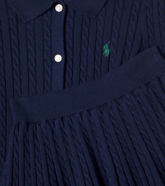Cable-knit cotton cardigan and skirt set | Polo Ralph Lauren Kids