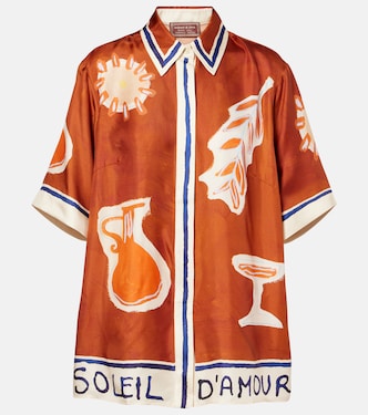 x LRNCE – Chemise imprimée Soleil D’Amour en soie | Alémais