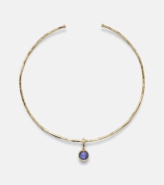 Olivia 18kt gold pendant choker with diamonds and tanzanite | Octavia Elizabeth