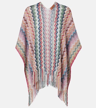 Zigzag fringed poncho | Missoni