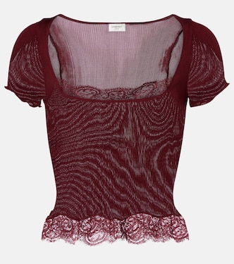 Scalloped silk satin top | Saint Laurent