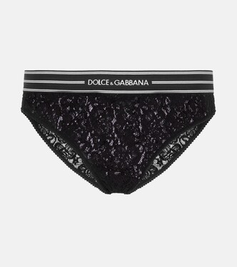 Slip in pizzo con logo | Dolce&Gabbana