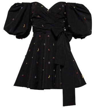 Miniabito in misto cotone con cristalli | Valentino